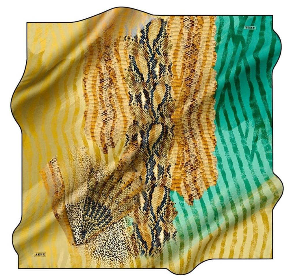 Aker Tivil İpek Eşarp 8579713 - 913 Sarı Leopar Desen