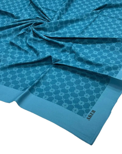 Aker Turkuaz Elegance Monogram Eşarp 1090500-923