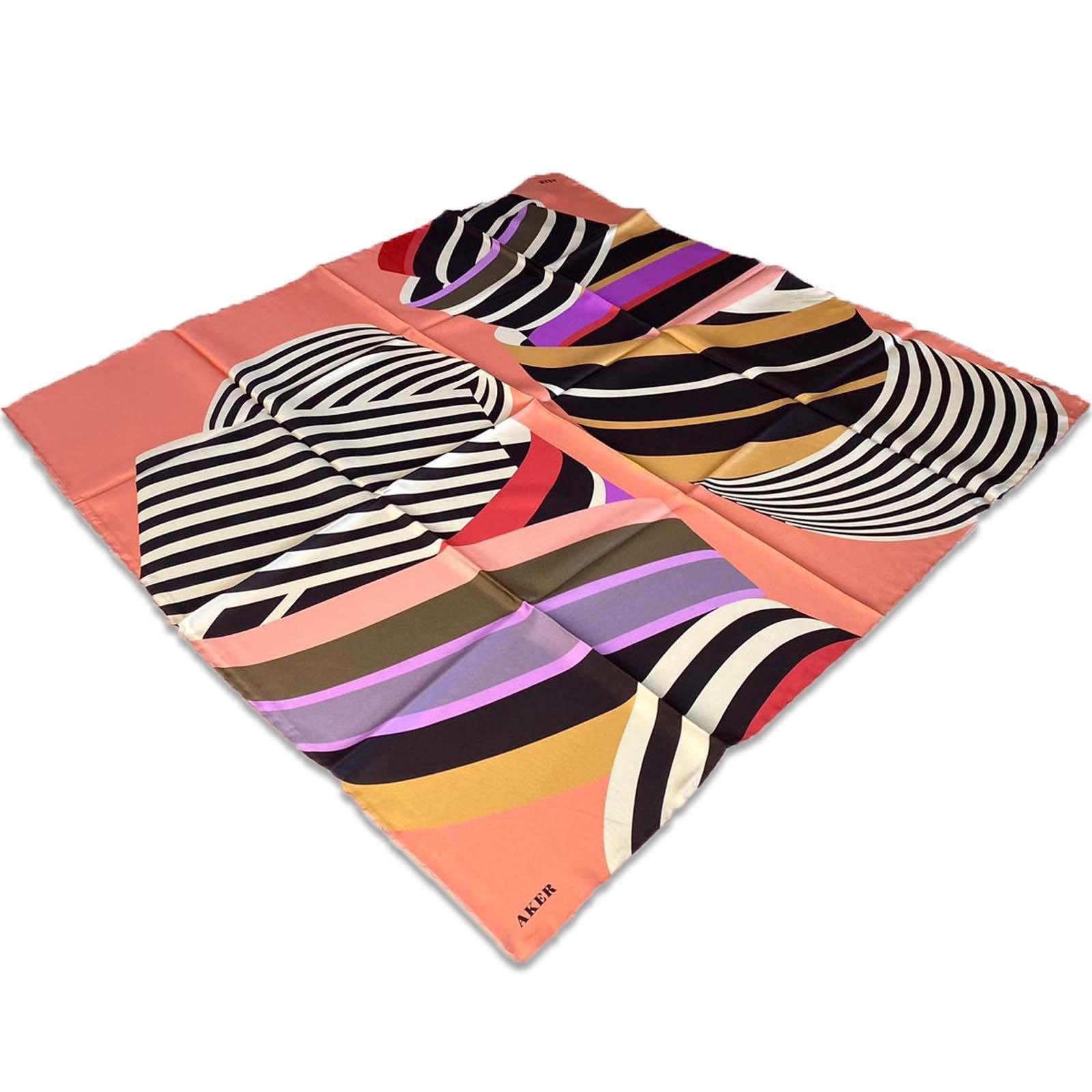Aker Yavruağzı Mixed Pattern Twill Silk Scarf 8805713-961
