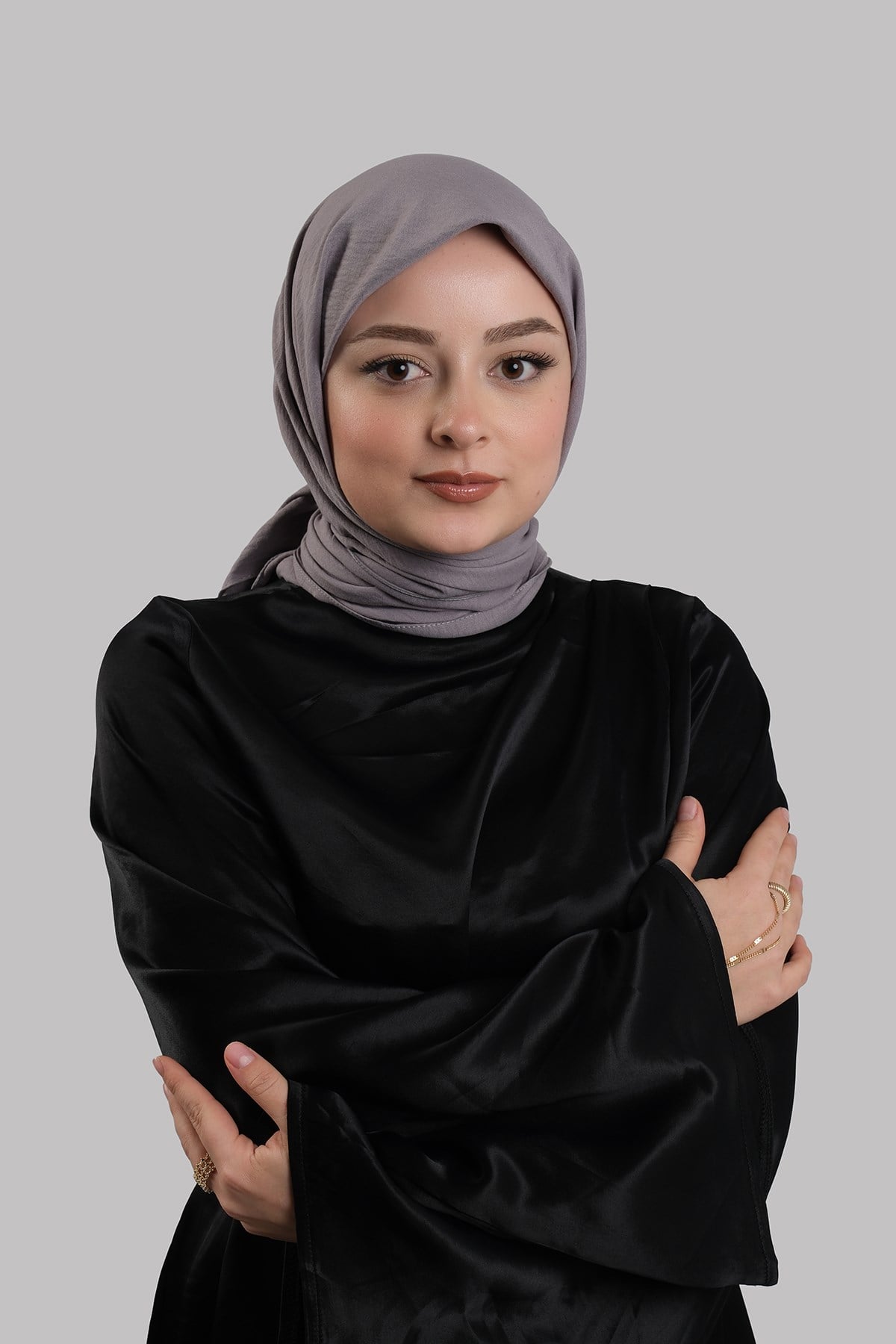Antrasit Düz Klasik Eşarp İtalyan Dikişli Pamuk Caz Sade 202210_25