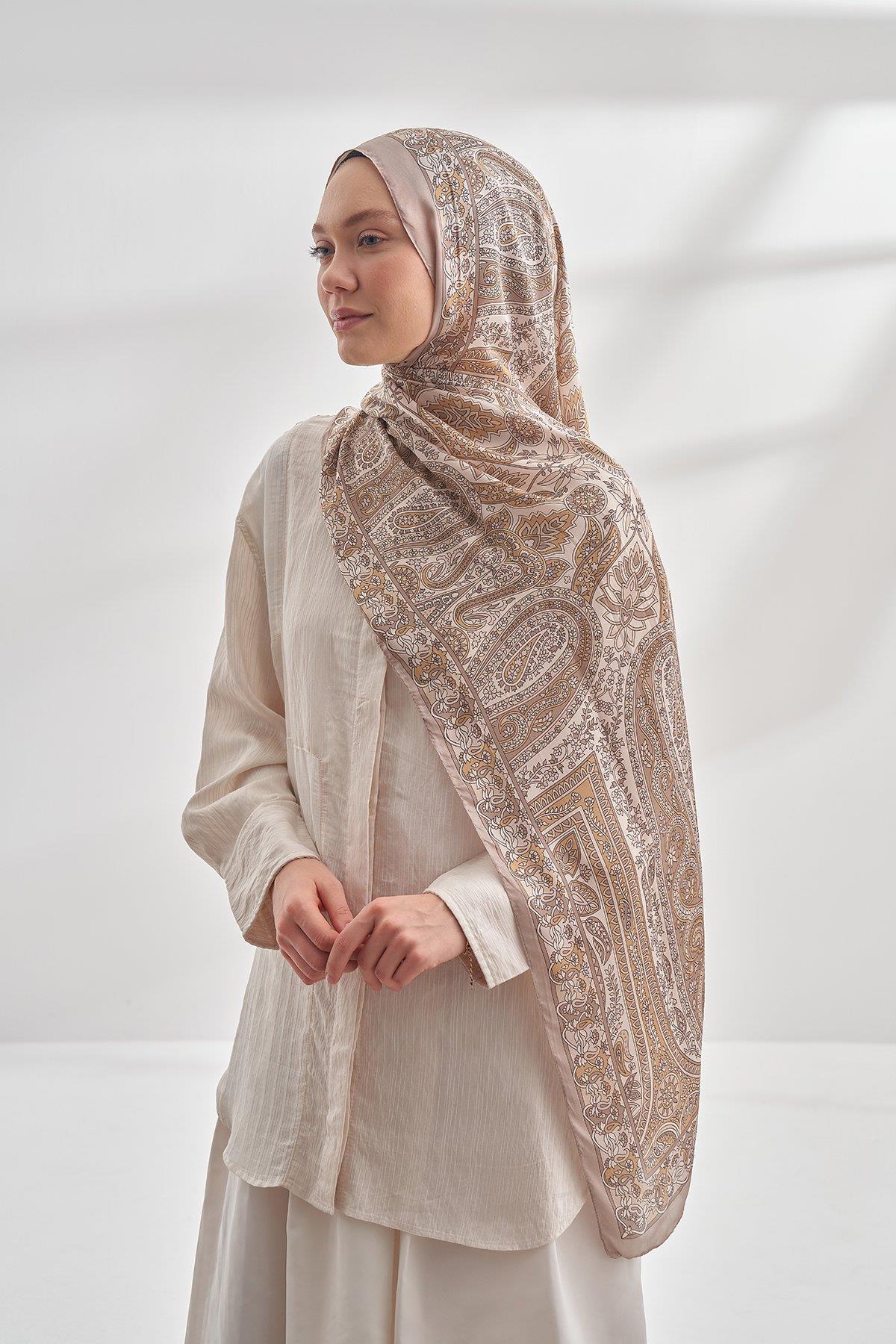 ARMANDA ETHNIC VUAL PASHMINA DESEN ŞAL -BEJ - 6035-589