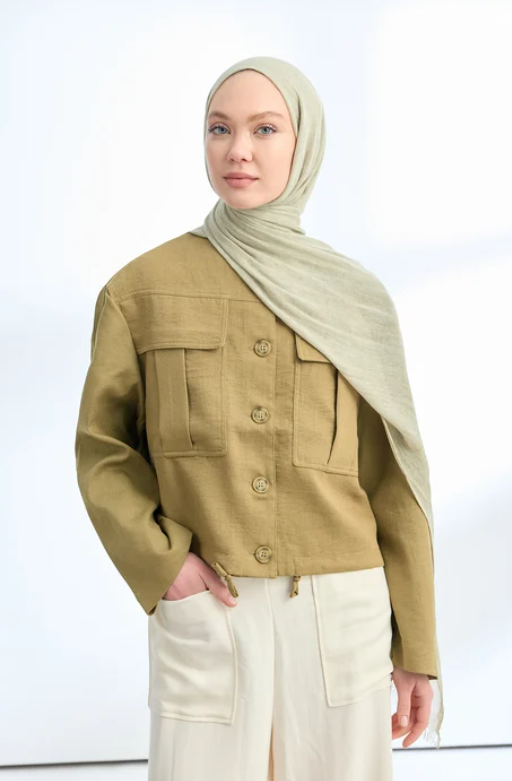 Armanda Organic Touch Viskoz Şal 3601 975 Soft Yeşil Düz Desen