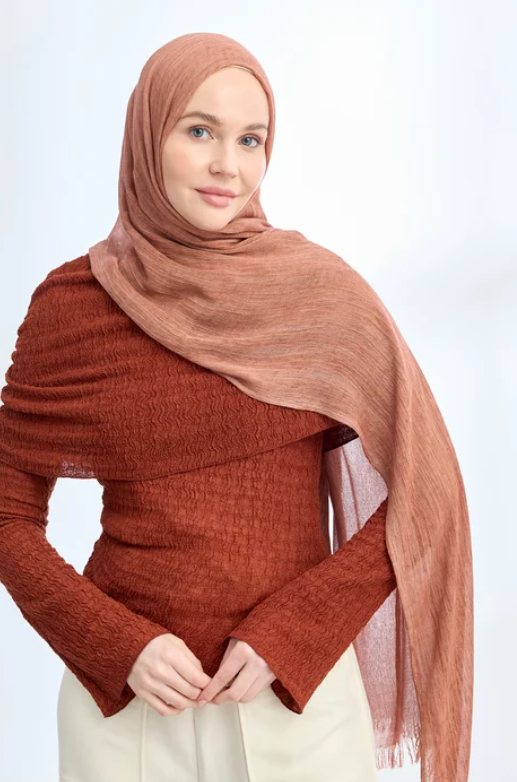 Armanda Organic Touch Viskoz Şal 3601 780 Soğan Kabuğu Düz Desen