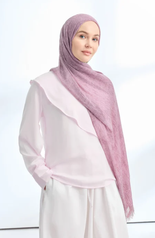 Armanda Organic Touch Viskoz Şal 3601 694 Açık Gül Kurusu Düz Desen