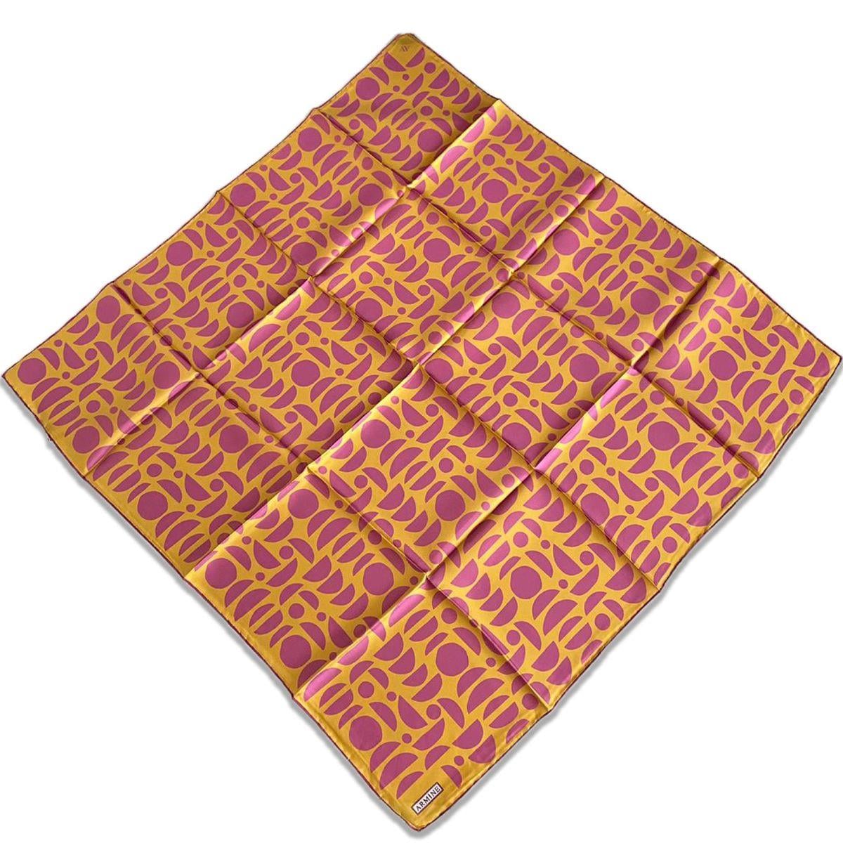 Armine Hardal Pembe Geometrik Desen Sura İpek Eşarp 9174 - 57