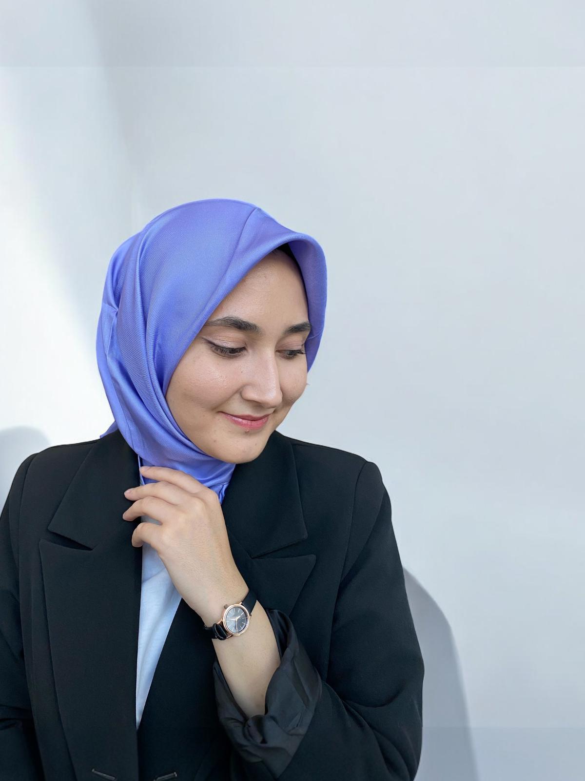 Armine Lila Düz Renk Tivil İpek Eşarp 10D02-84