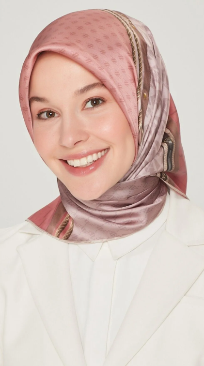Armine Nostalji Sura İpek 8519 - 33 Pembe Karışık Desen