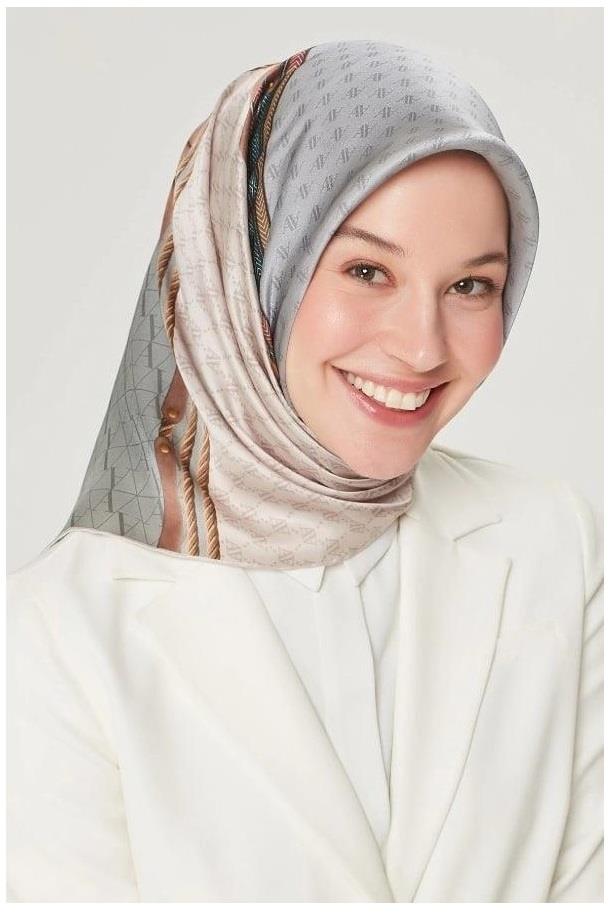 Armine Nostalji Sura İpek 8519-35 Gri Karışık Desen