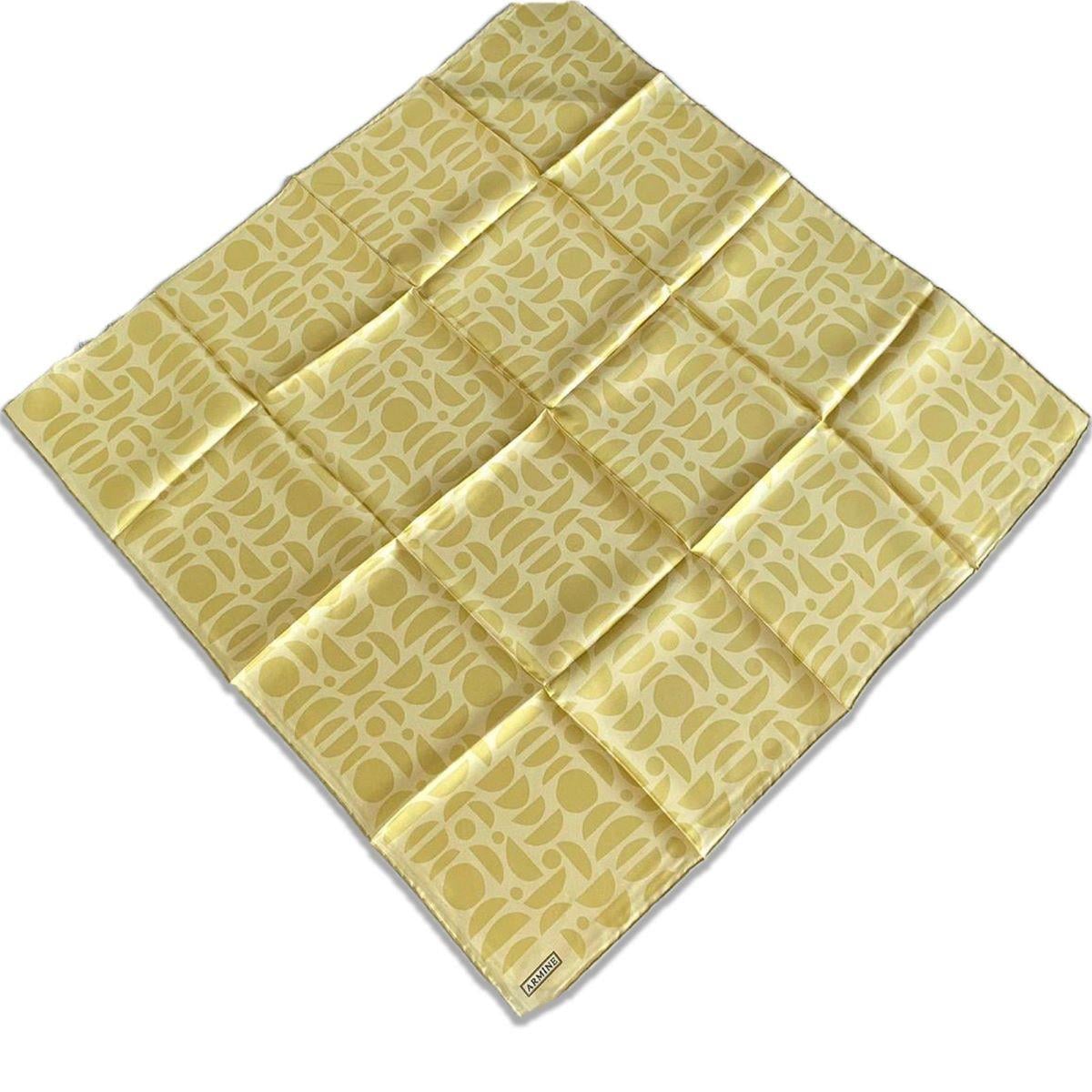 Armine Sarı Geometrik Desen Sura İpek Eşarp 9174-07