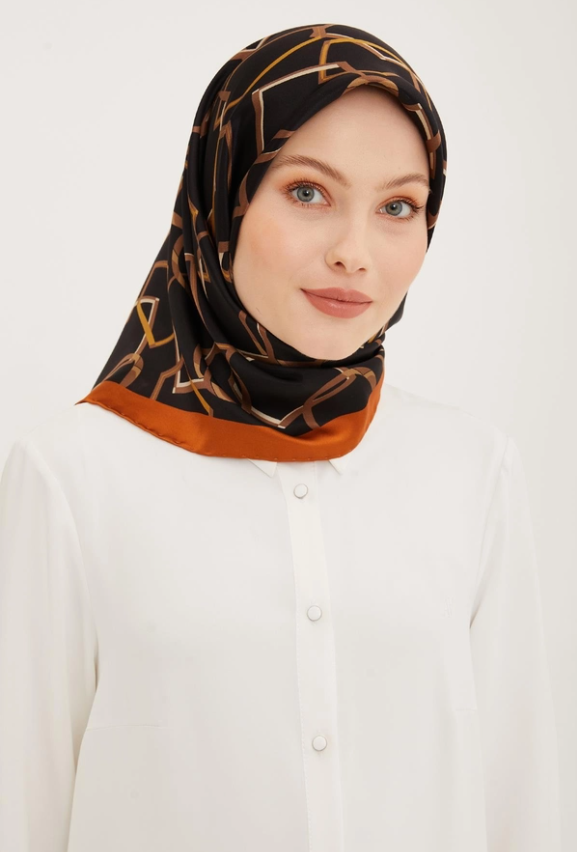 Armine Siyah Tivil İpek Eşarp IST8916-32