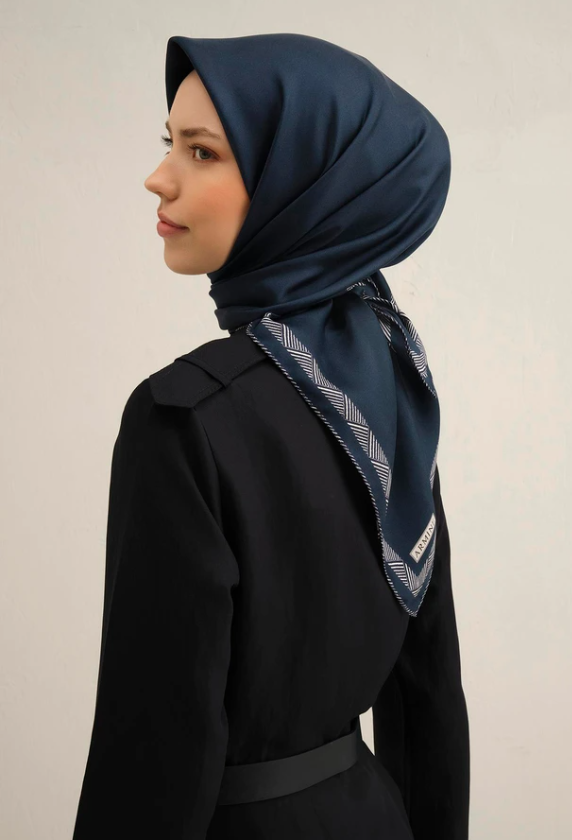 Armine Sura İpek Eşarp 9357-04 Lacivert