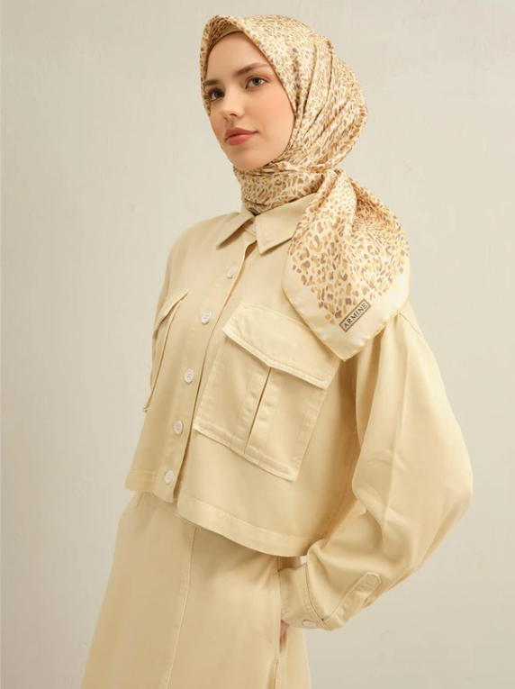 Armine Tivil İpek Eşarp 9352-34 Sarı Karışık Desen 