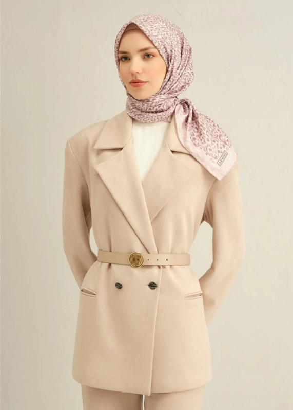 Armine Tivil İpek Eşarp 9352-82 Pembe Karışık Desen 