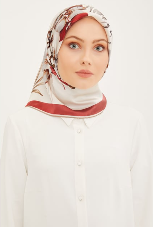 Armine Tivil İpek Eşarp IST8946-06 Çiçek Desen