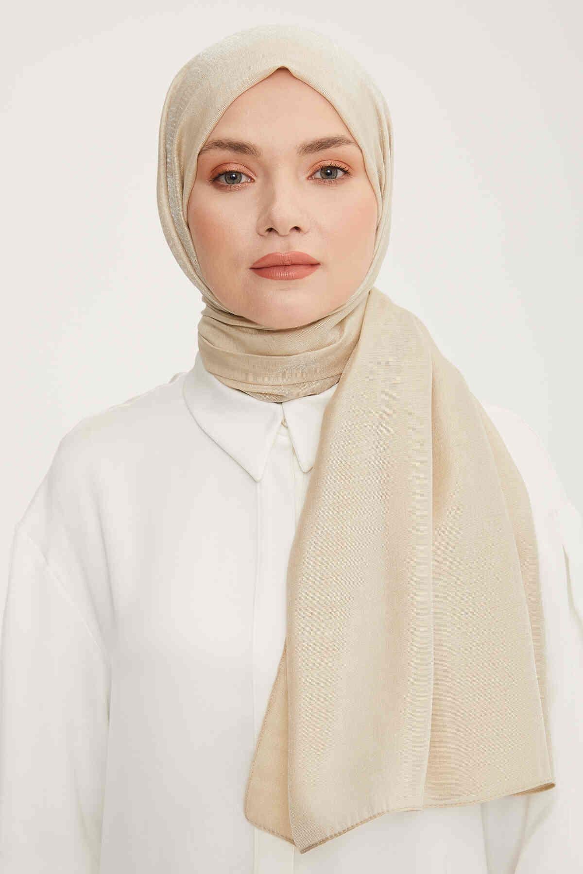 Armine Trend Bej Pırıltı Şal 1-23005