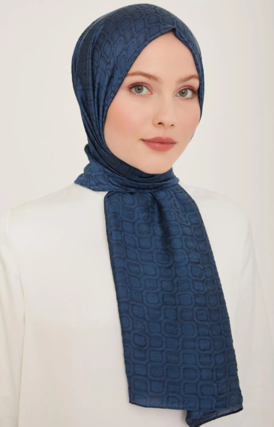 Armine Trend Dama Şal 2 - 1141 Koyu Mavi