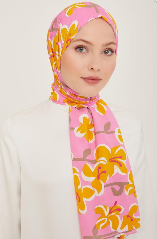 Armine Trend Defne Şal 06348-18 Pembe Sarı