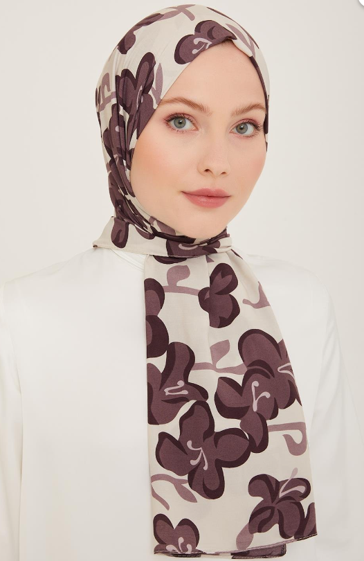 Armine Trend Defne Şal 06348-23 Mürdüm Krem