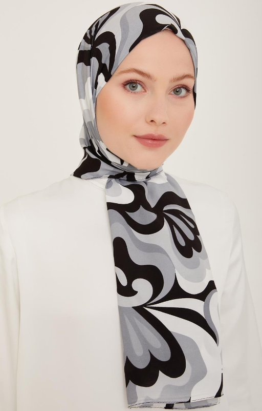 Armine Trend Defne Şal 6348-2-02 Siyah Beyaz