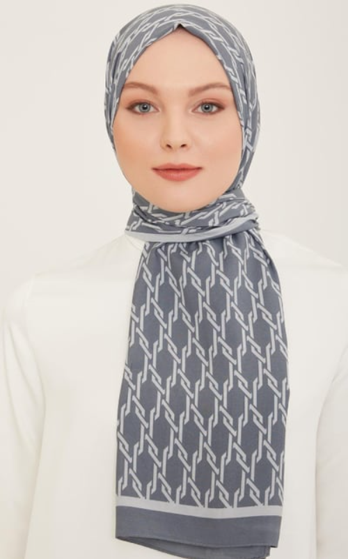 Armine Trend Defne Şal IST 5760 - 06 Gri - Beyaz