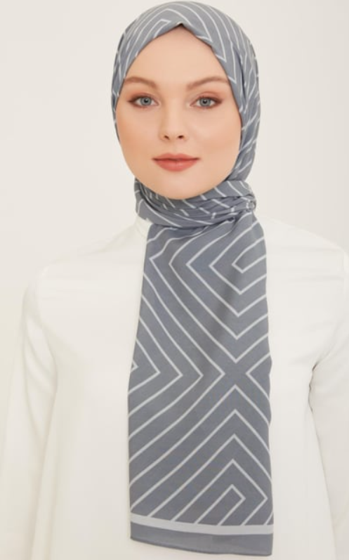 Armine Trend Defne Şal IST 5761 - 06 Gri - Beyaz