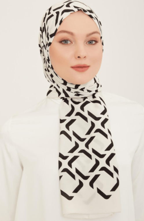 Armine Trend Defne Şal IST 5762 - 09 Siyah - Beyaz