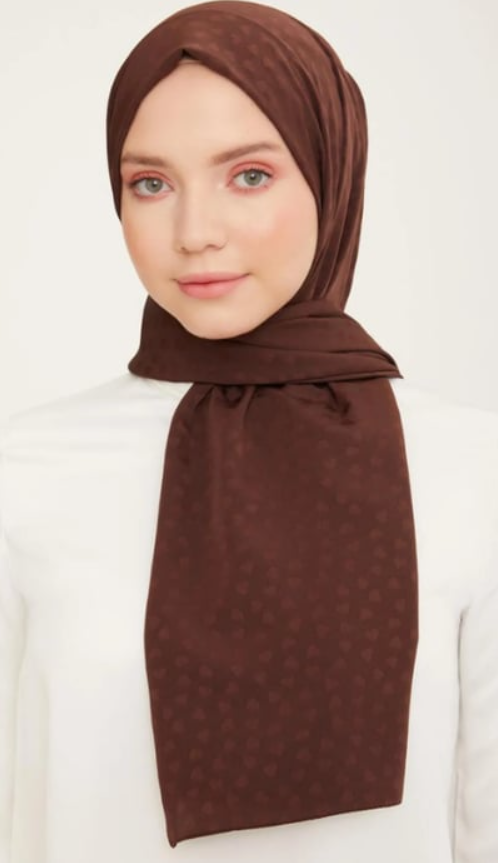 Armine Trend J.Capri Şal IST 4-129 Kalpli Kahverengi