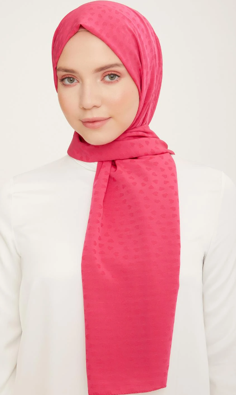Armine Trend J.Capri Şal 4-04 - Kalpli Pembe