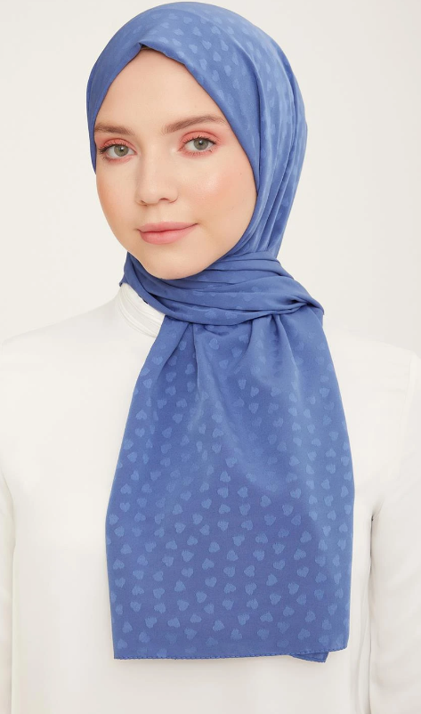 Armine Trend J.Capri Şal 4-125 - Kalpli İndigo