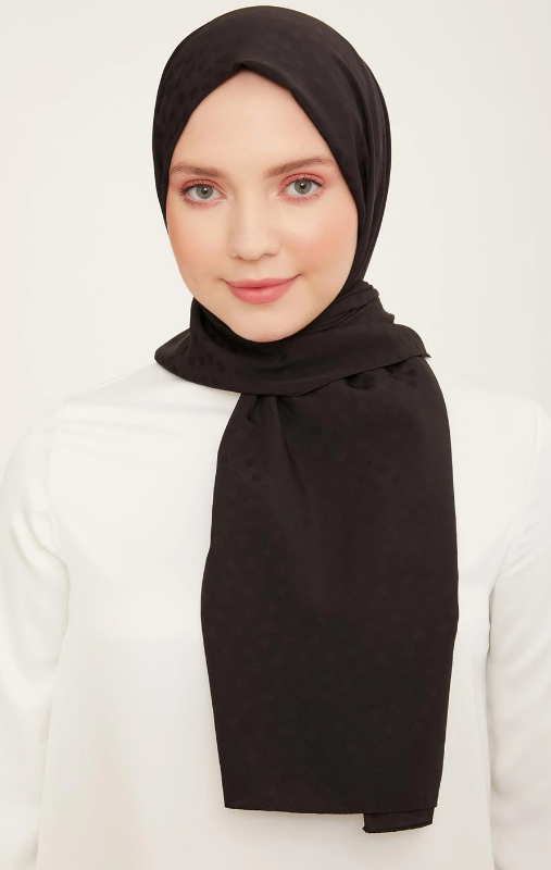 Armine Trend J.Capri Şal 4-1075 - Kalpli Siyah