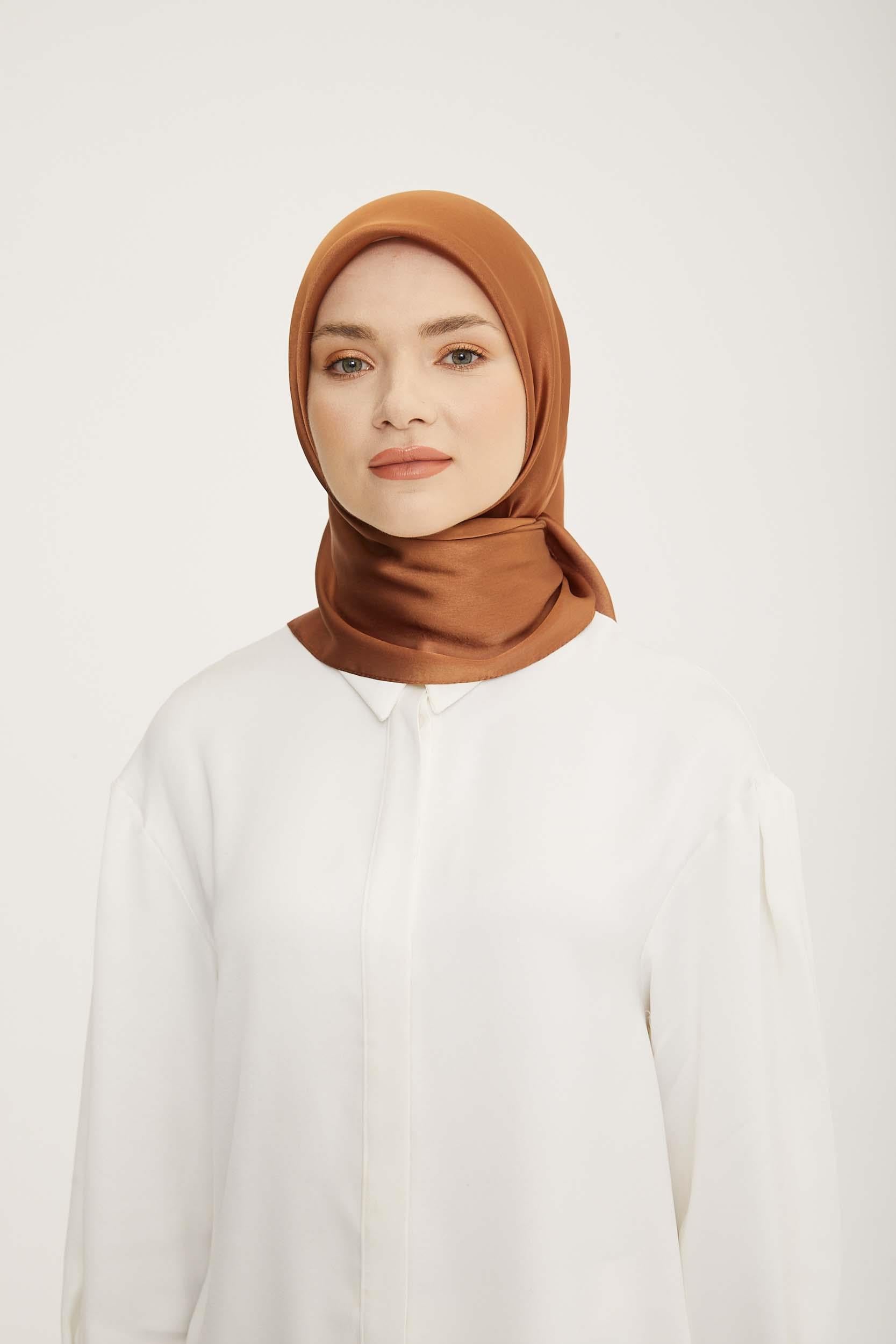 Armine Trend Kahve Düz Renk Jan Jan Şifon Eşarp 802