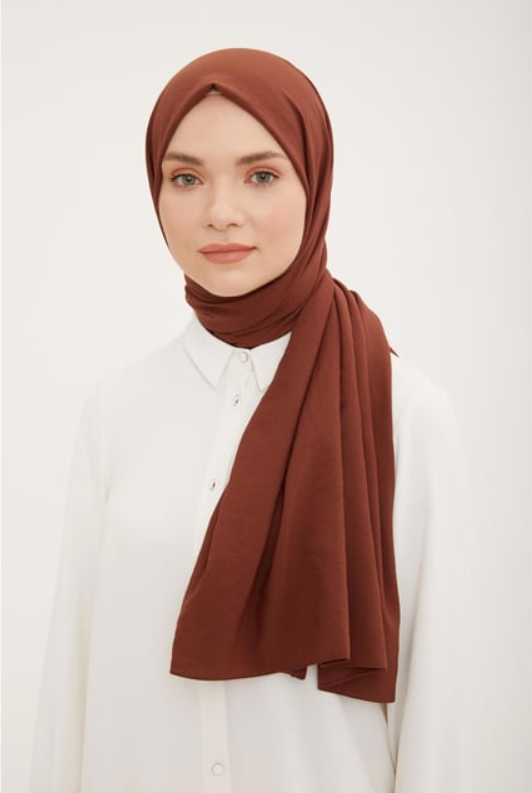 Armine Trend Kahverengi Renk Pamuk Cazz Şal IST 1-21081