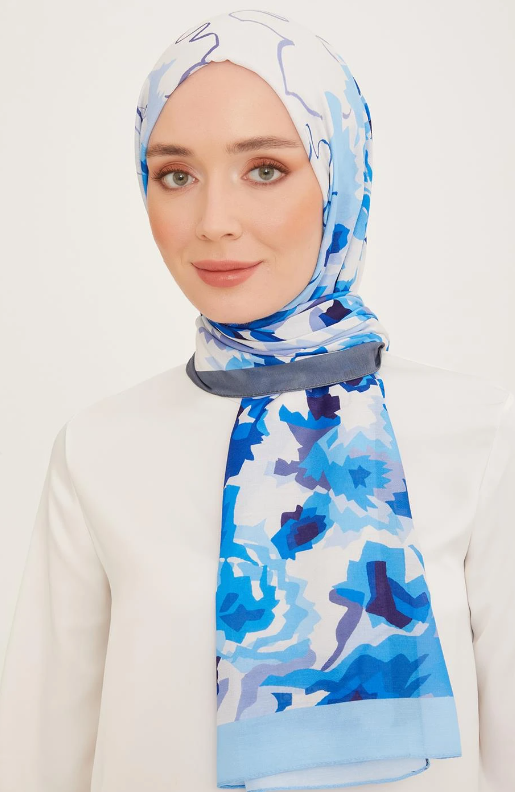 Armine Trend Şal 10001-12 Mavi-Gri