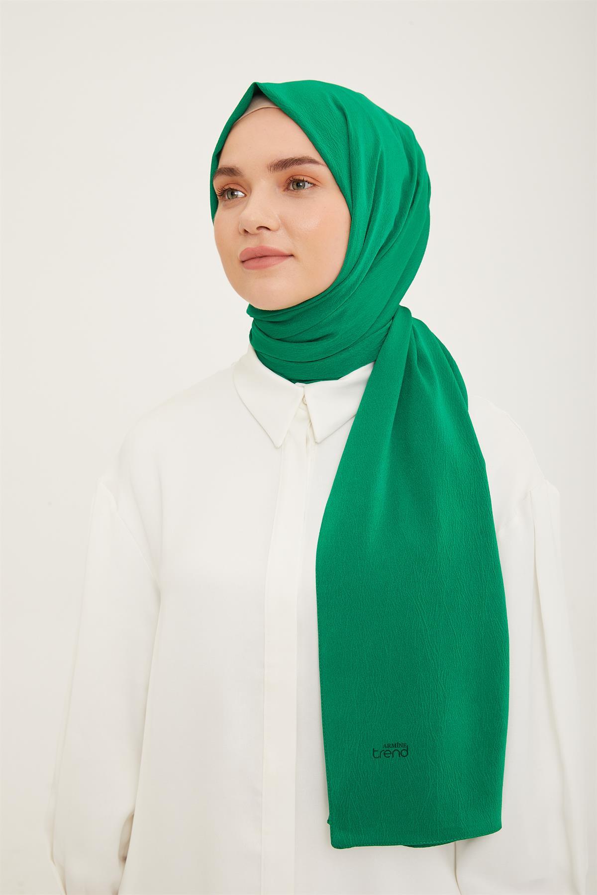 Armine Trend Yeşil Kırınkıl Şal IST 12