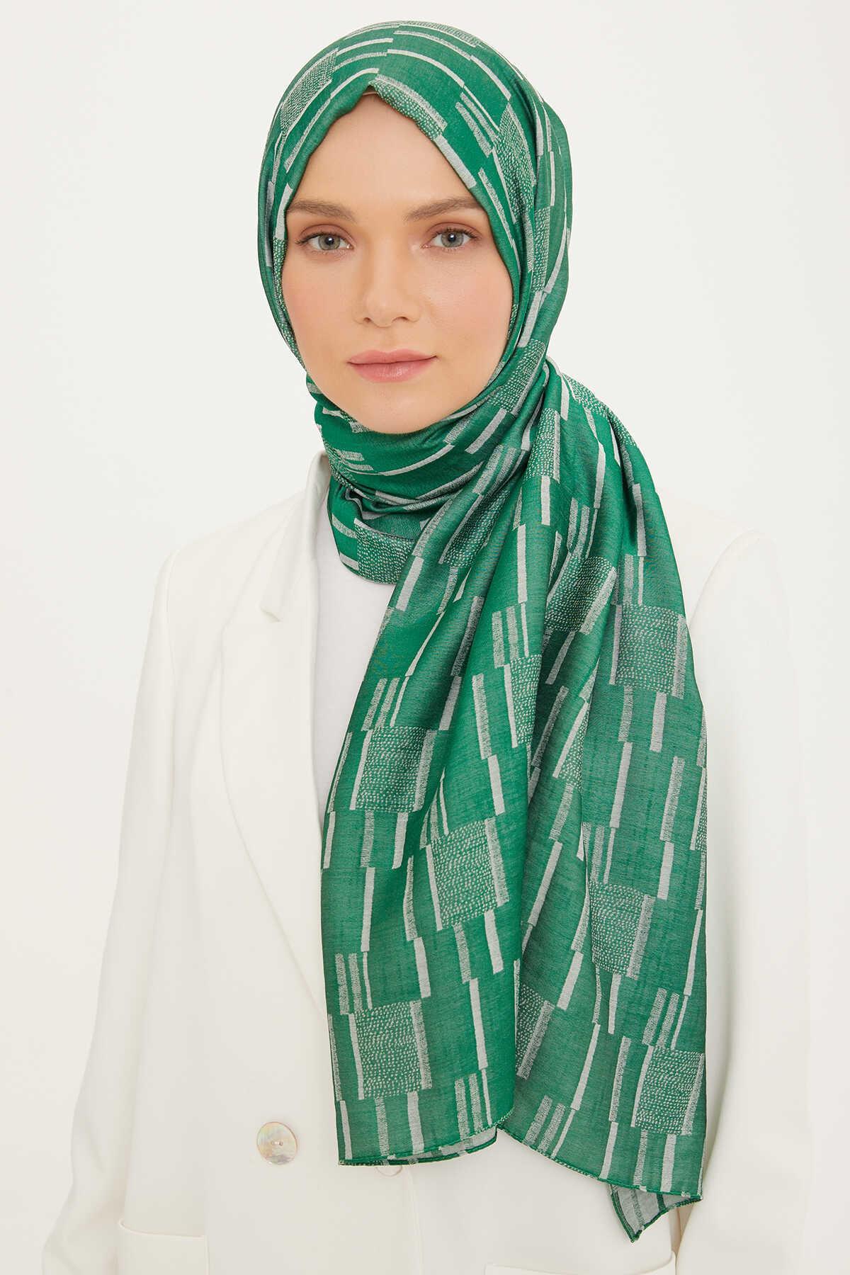 Armine Trend Yeşil Pure Lina Şal IST 12 - 21149