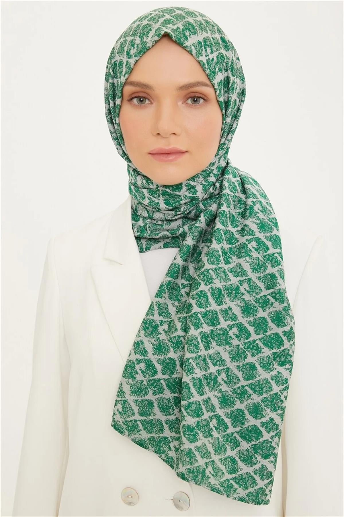 Armine Trend Yeşil Pure Lina Şal IST 13 - 21149