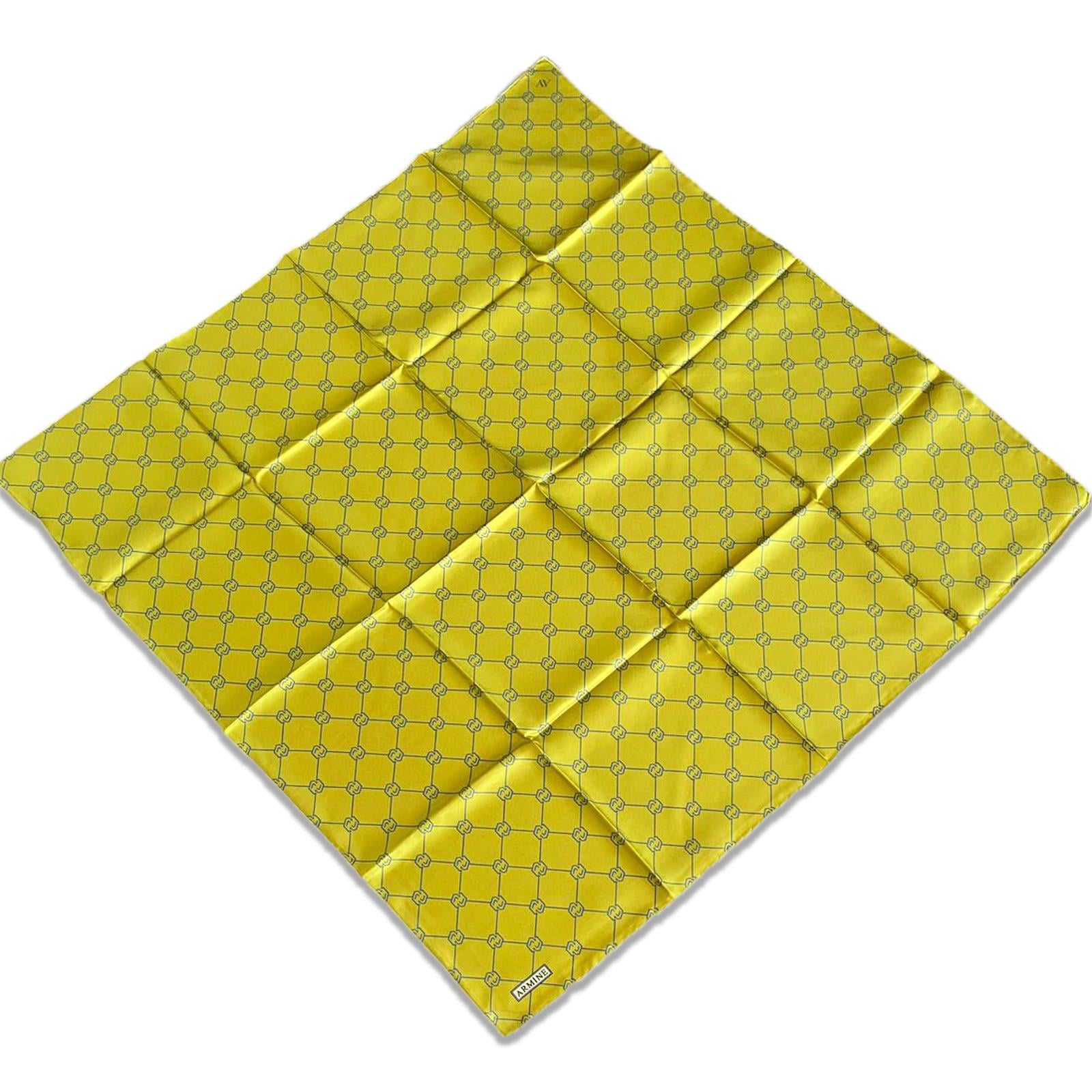 Armine Yeşil Monogram Desen Tivil İpek Eşarp 9178 - 32