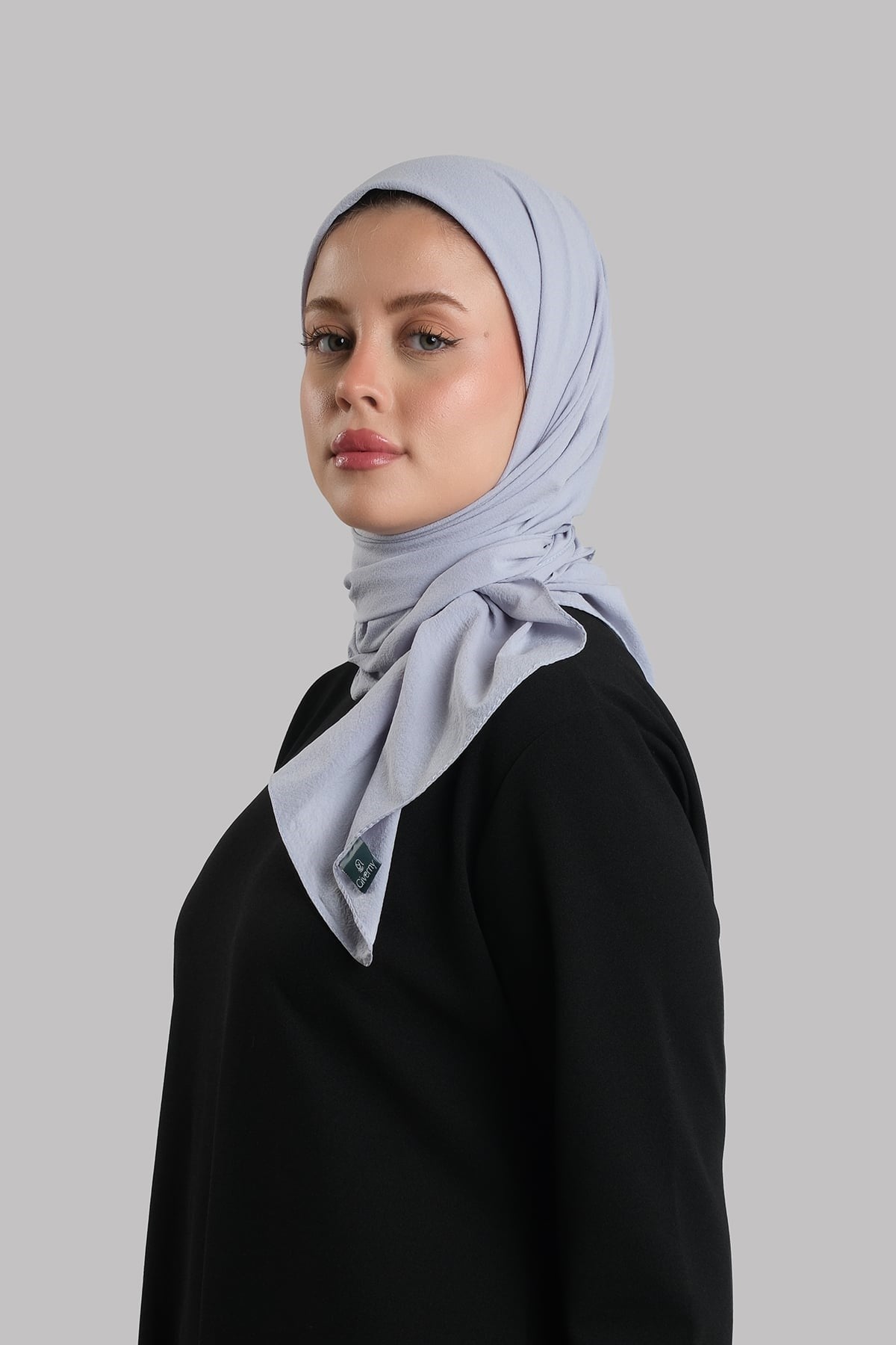 Bebe Mavisi Düz Klasik Eşarp İtalyan Dikişli Relax Kumaş Sade 202209_11