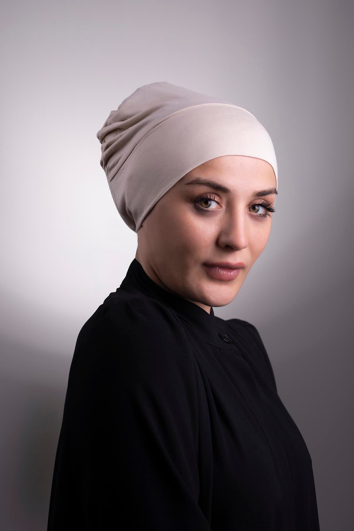 Bej Pratik Hazır Geçmeli İç Bone Viskon Kumaş Dikişsiz 3003_12