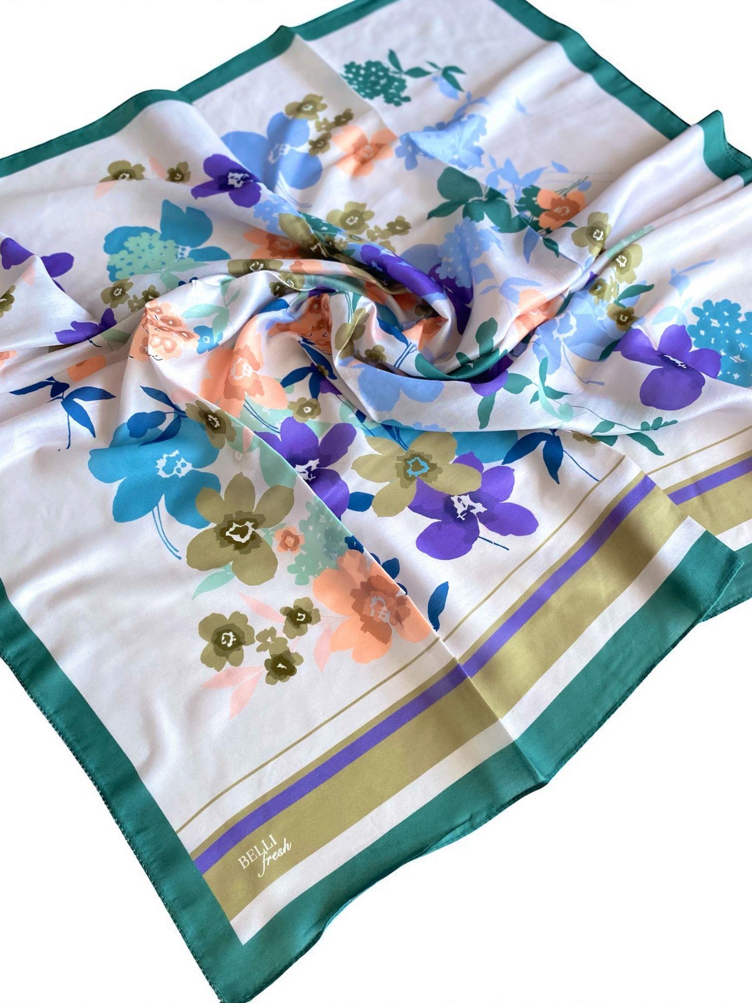 Belli Fresh Nova Eşarp 1011-11 Yeşil Karışık Desen 49745