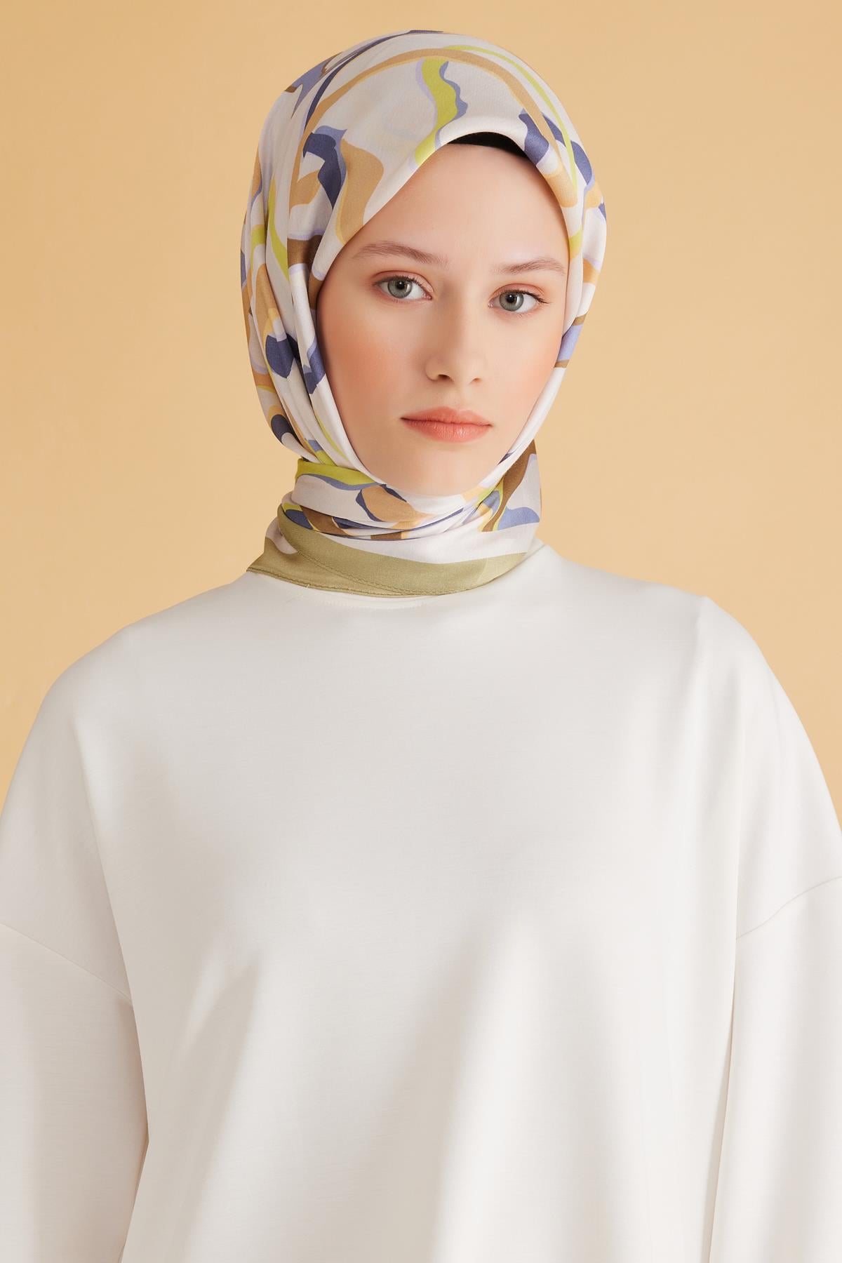 Belli Fresh Pure Eşarp 4-16 Yeşil Karışık Desen 49971