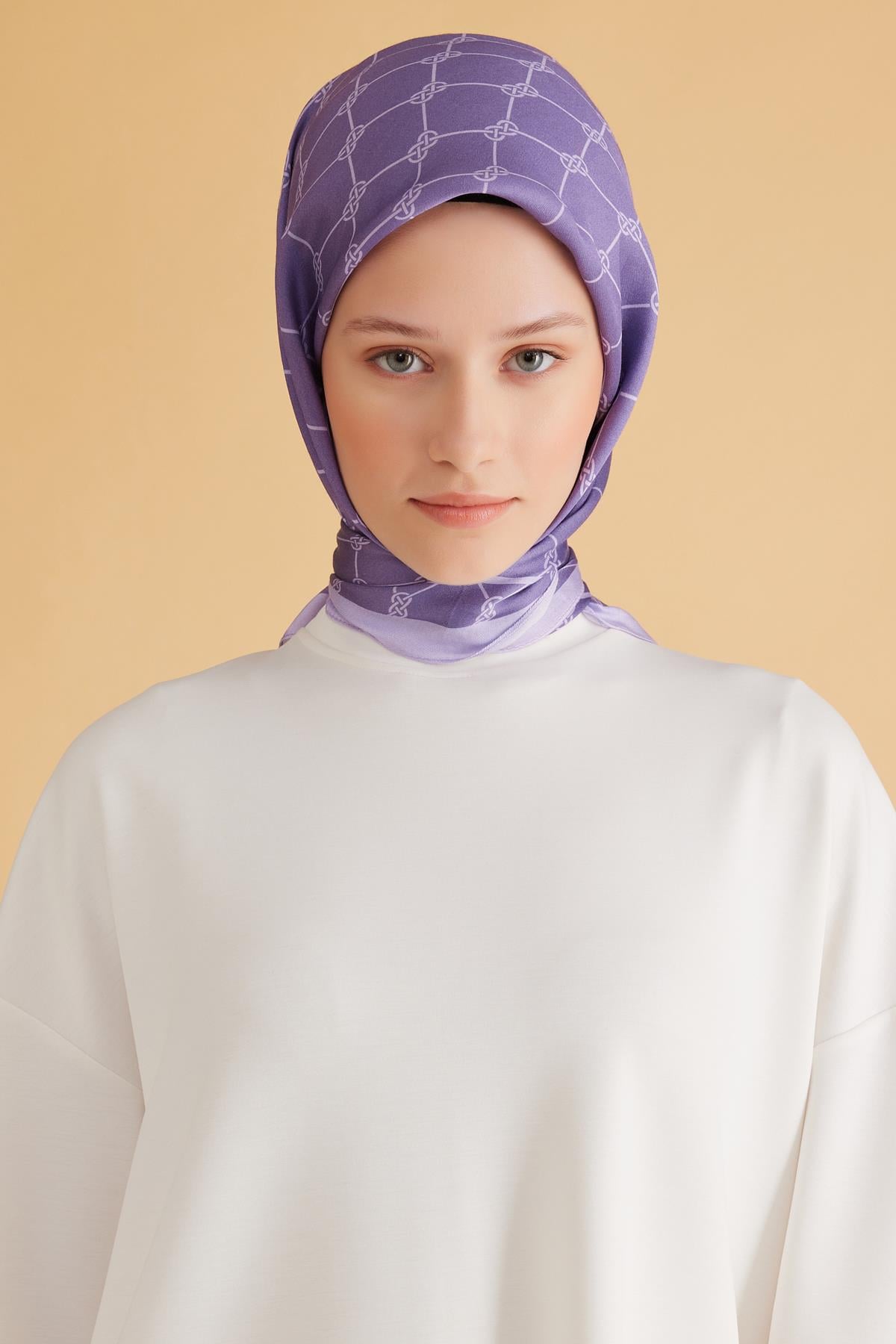 Belli Fresh Pure Eşarp 7-24 Mor Karışık Desen 49995