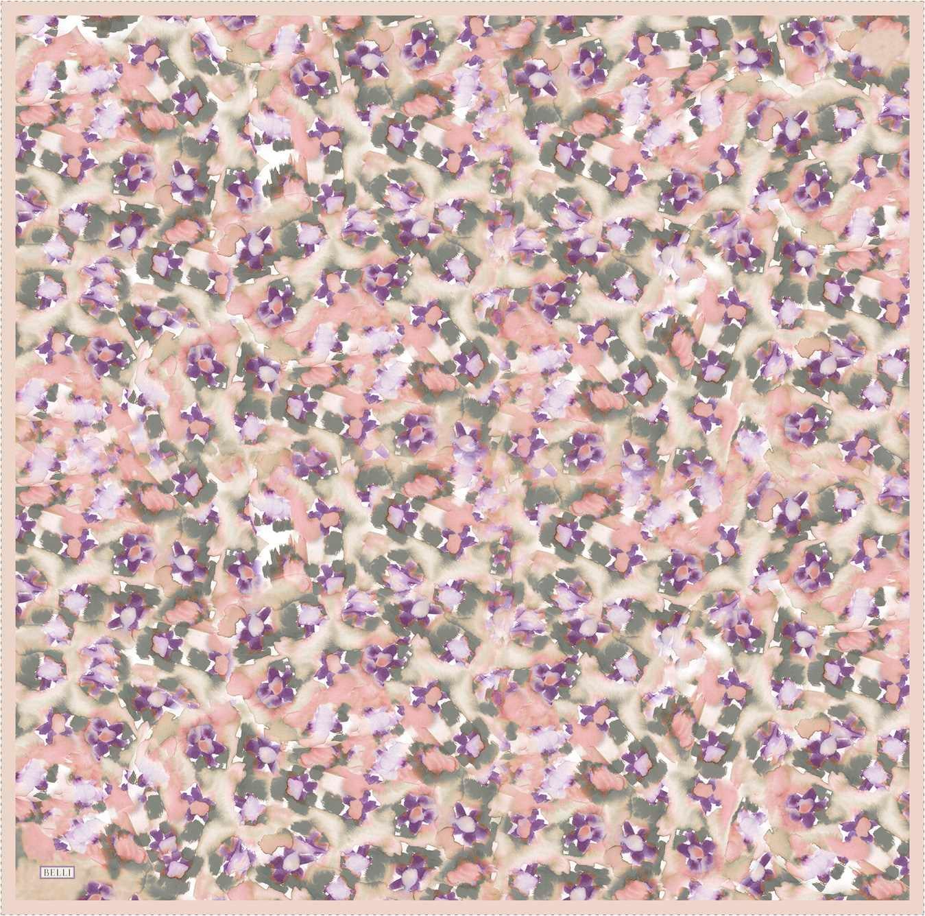 Belli Tivil İpek Eşarp 4016-82 Krem Karışık Desen