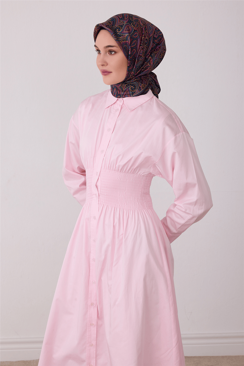 Belli Tivil İpek Eşarp 4404 85 Pembe Etnik Desen