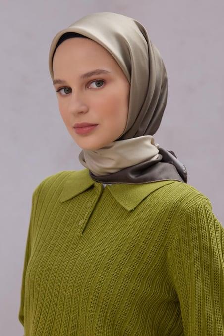 Belli Twill Pure Silk Scarf 4224 35 Green Gradient Pattern