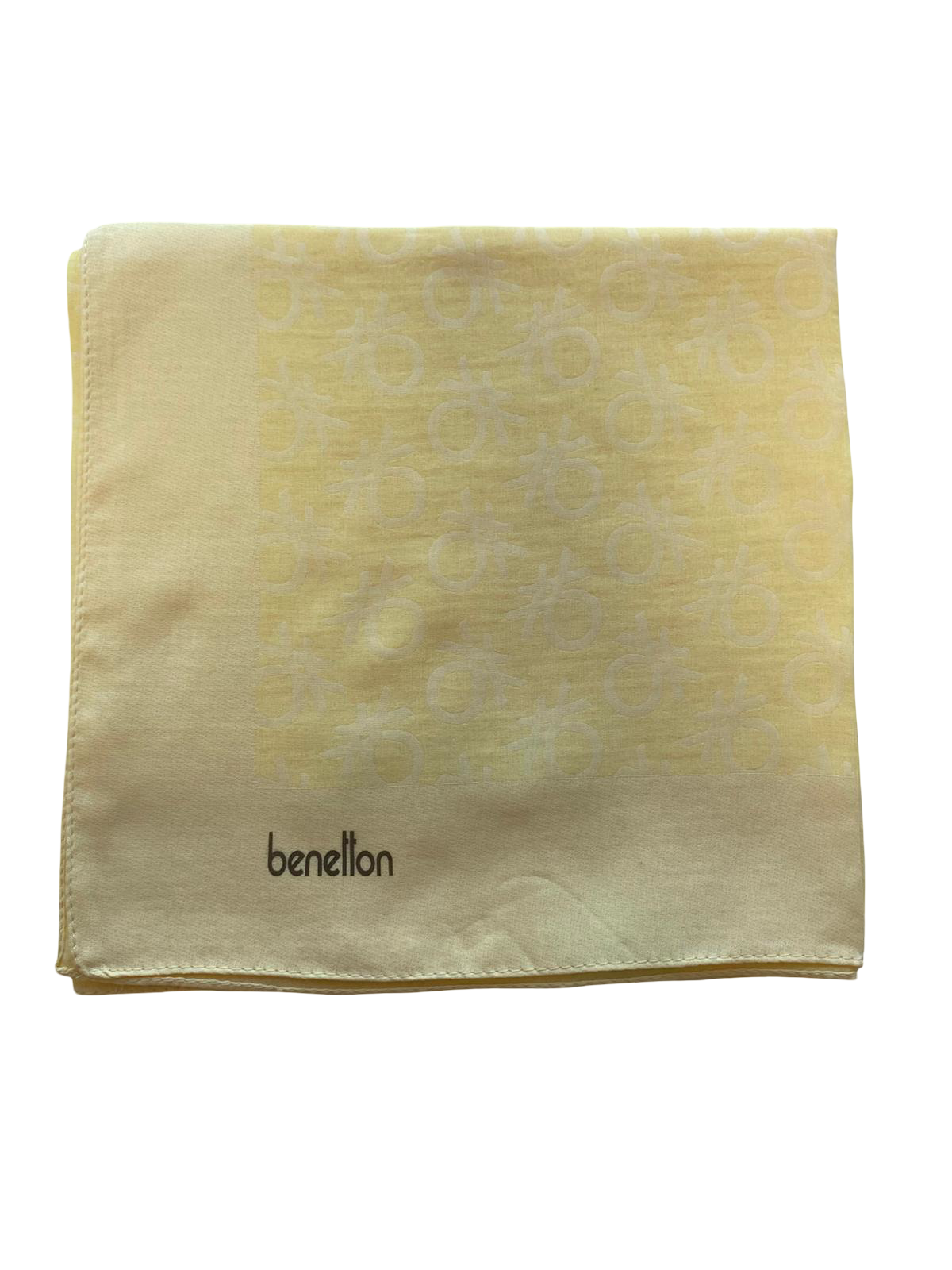 Benetton Elegante Eşarp 1024 4267 Sarı Monogram Desen