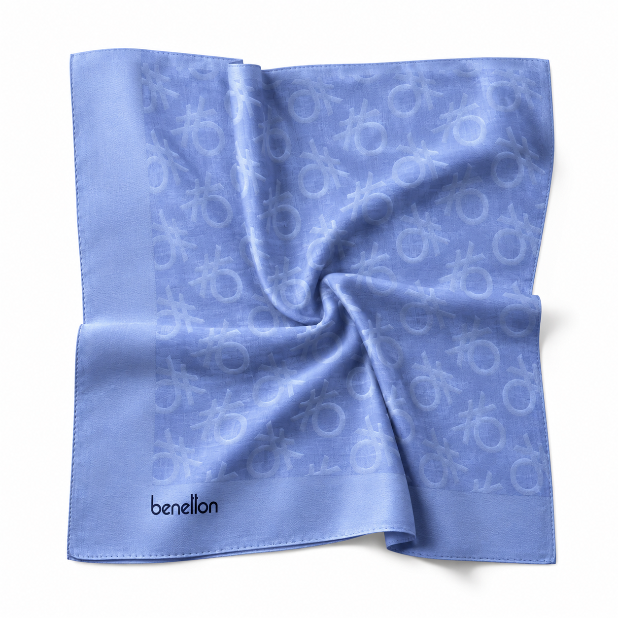 Benetton Elegante Eşarp 1024 4270 Lavanta Monogram Desen