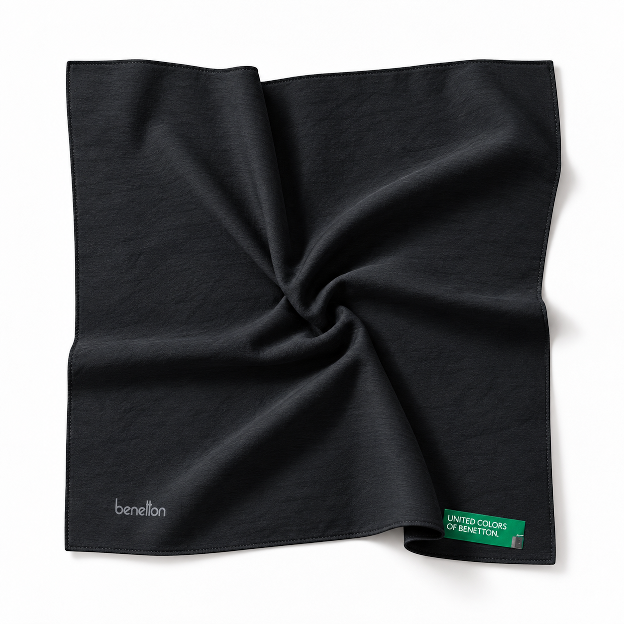 Benetton Siena Eşarp 1022 002 Siyah Düz Desen