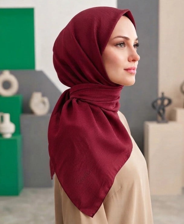 Benetton Siena Eşarp 1022 022 Bordo Düz Desen