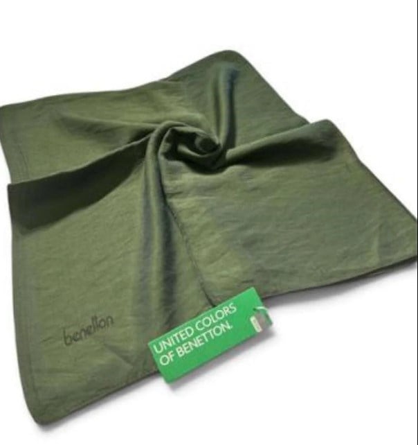 Benetton Siena Eşarp 1022 061 Yeşil Düz Desen